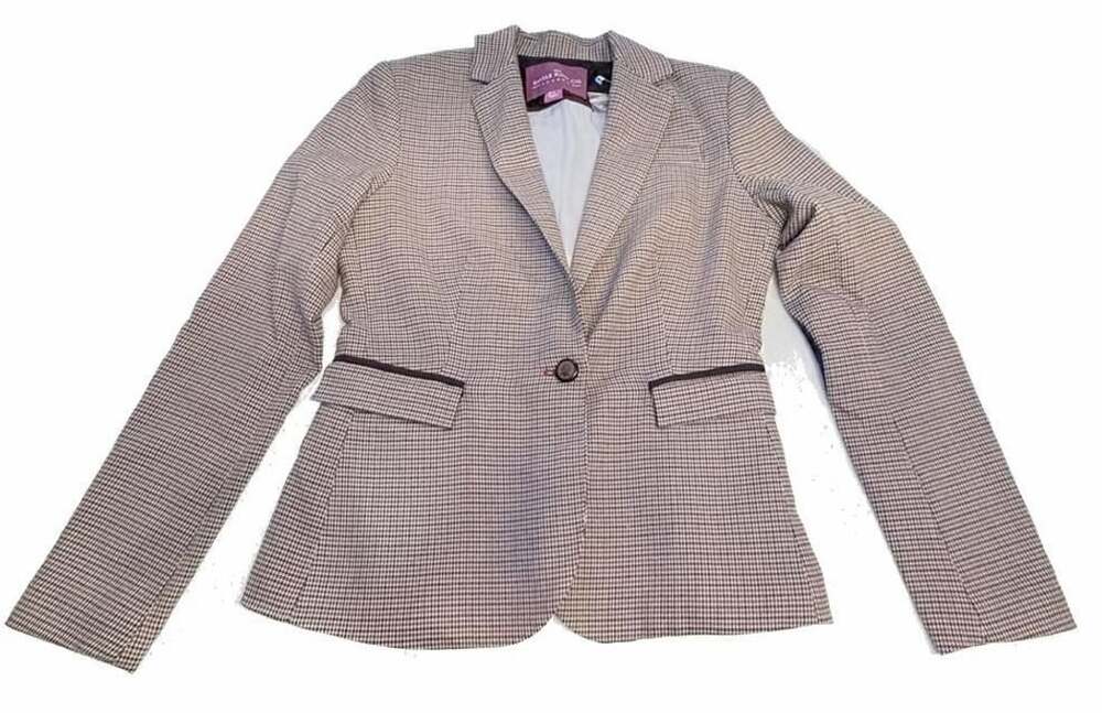 The Savile Row Co London Blazer Womens Small Houndstooth Button Jacket Lined DG